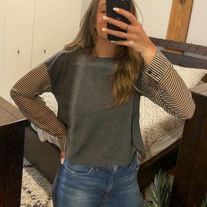 Grey Long Sleeve Blouse